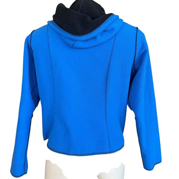 Nike Reversible Fleece Full Zip Athletic Fleece Jacket Blue Black Size Medium - Picture 2 of 13